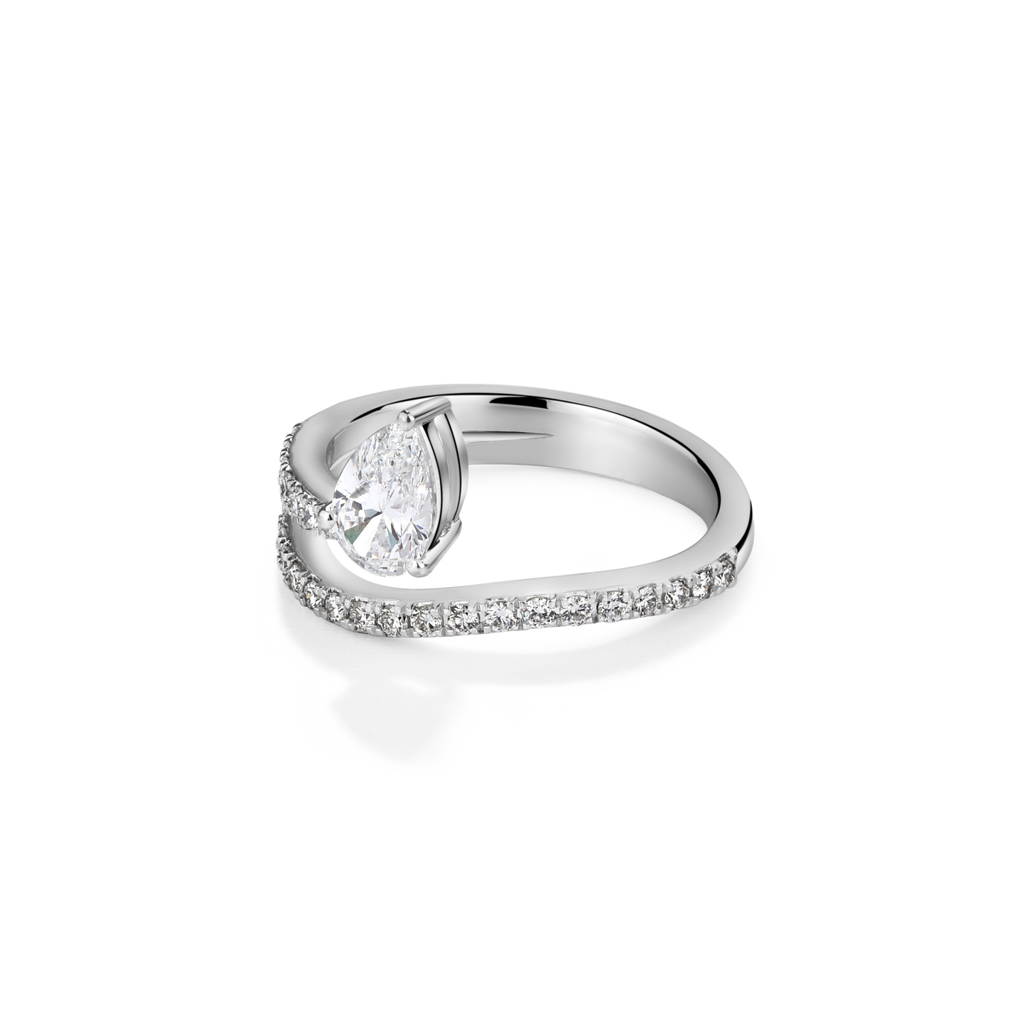 Timeless Twist Pear Diamond Ring