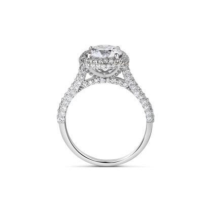 1.5ct Halo Round Lab Diamond Solitaire Ring