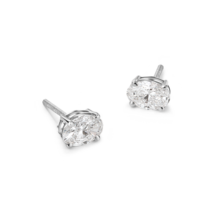 1ct Oval Lab Diamond Solitaire Studs
