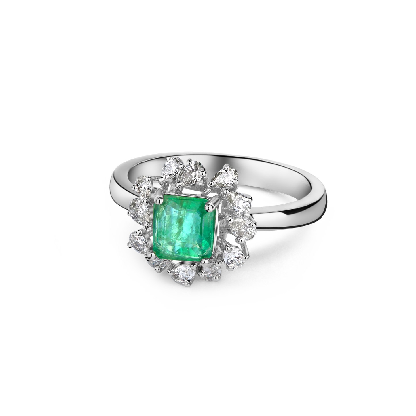 Regal Square Greenstone Diamond Ring