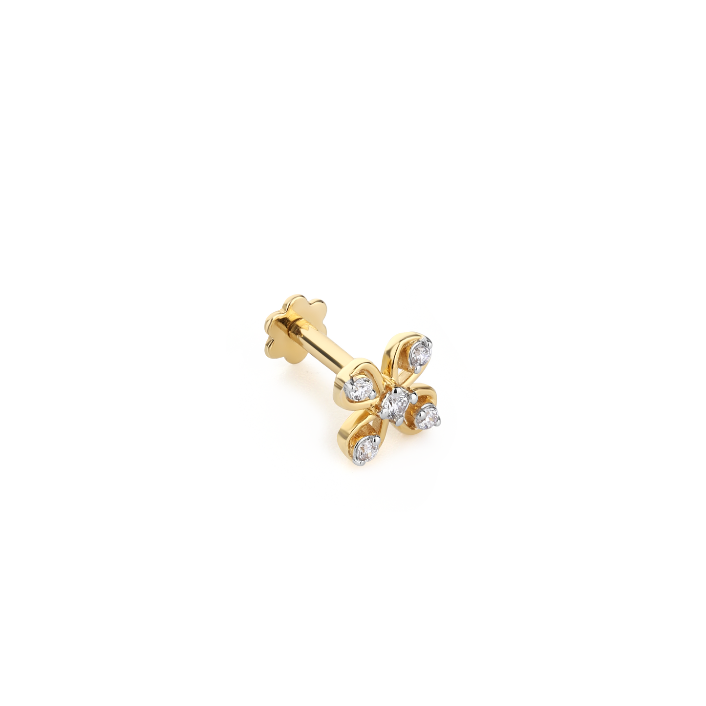 Floral Elegance Diamond Nose Pin