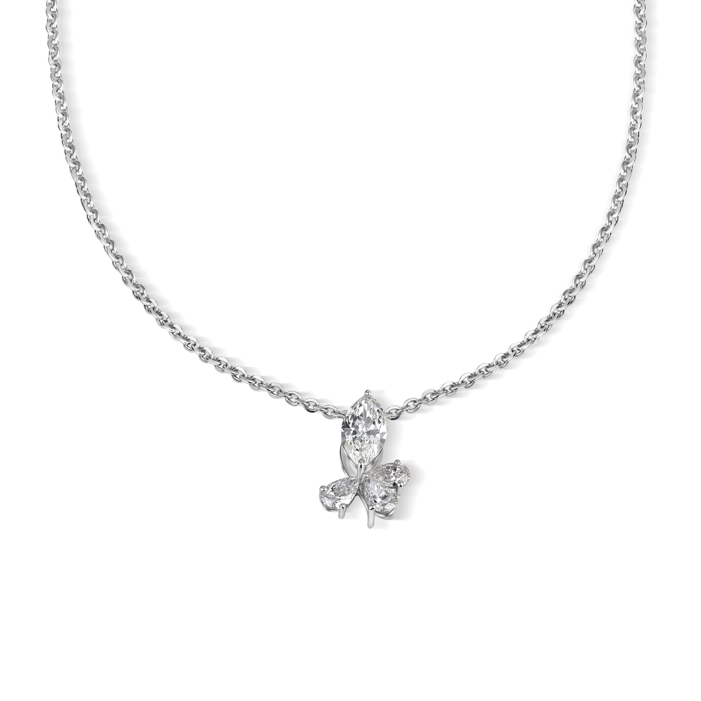 Floral Pear Lab Diamond Pendant