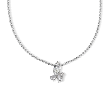 Floral Pear Lab Diamond Pendant