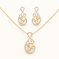 Diamond Filigree Teardrop Pendant Set