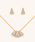 Diamond Fan Pendant Set