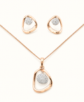 Floating Diamond Circle Pendant Set
