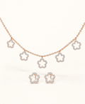 Diamond Floral Pendant Set