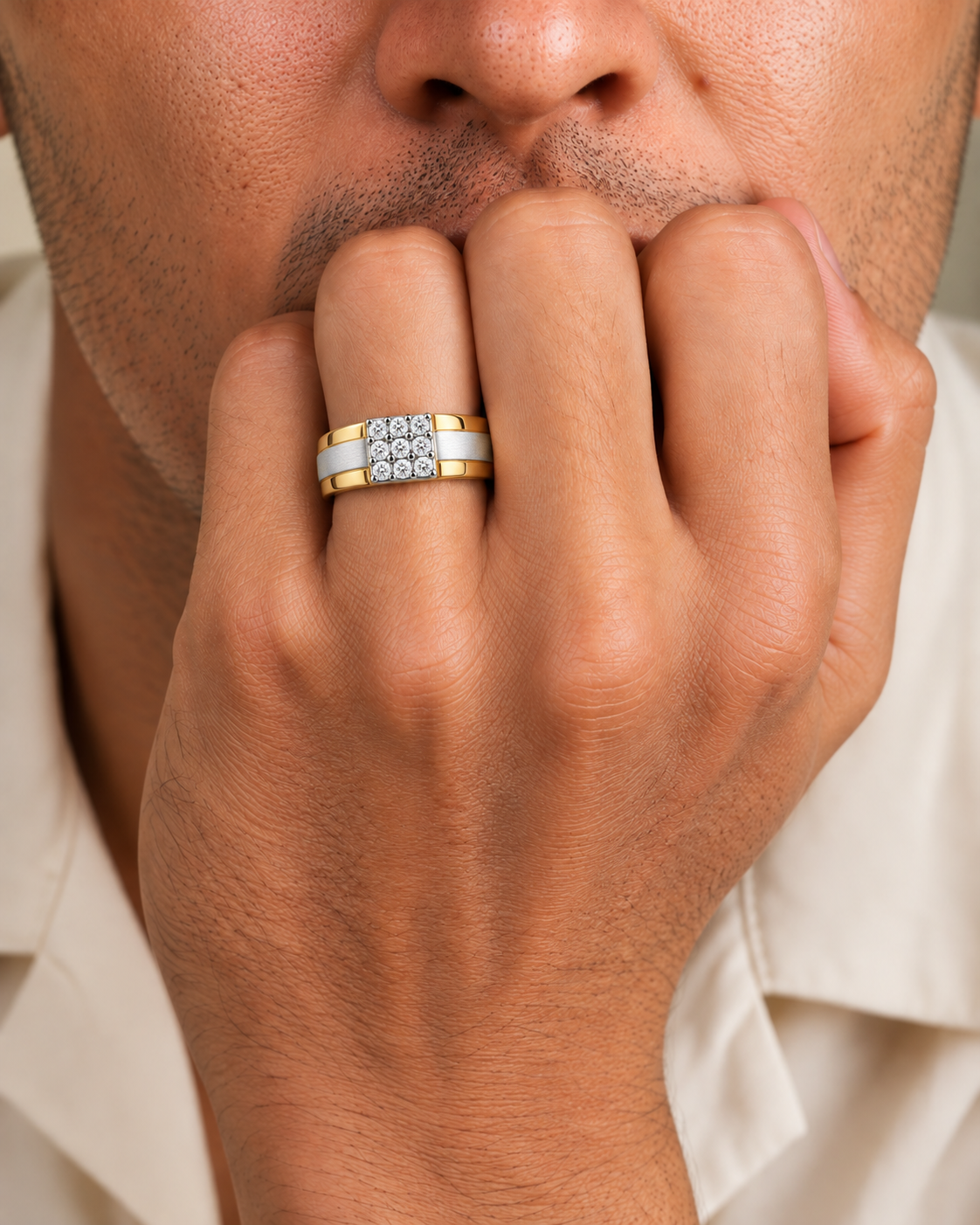 Classic Diamond Cluster Men's Ring