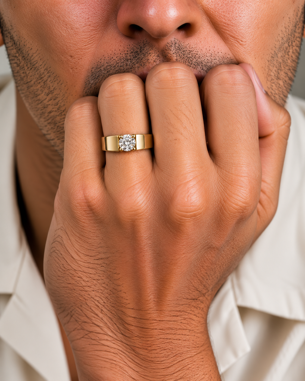 Classic Yellow Gold Round Solitaire Diamond Ring