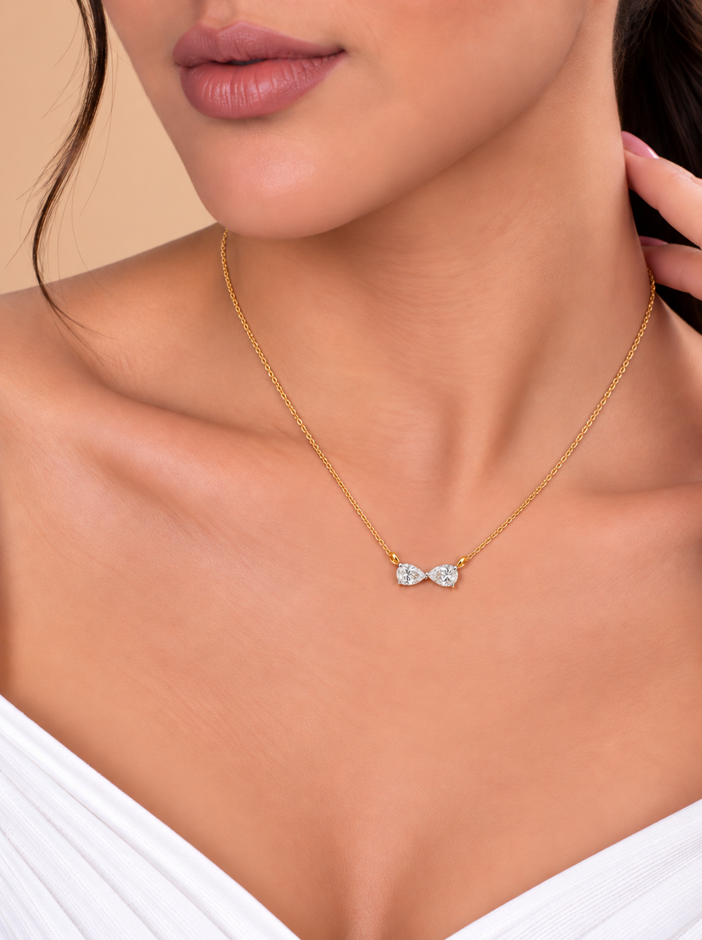 Infinity Pear Diamond Pendant