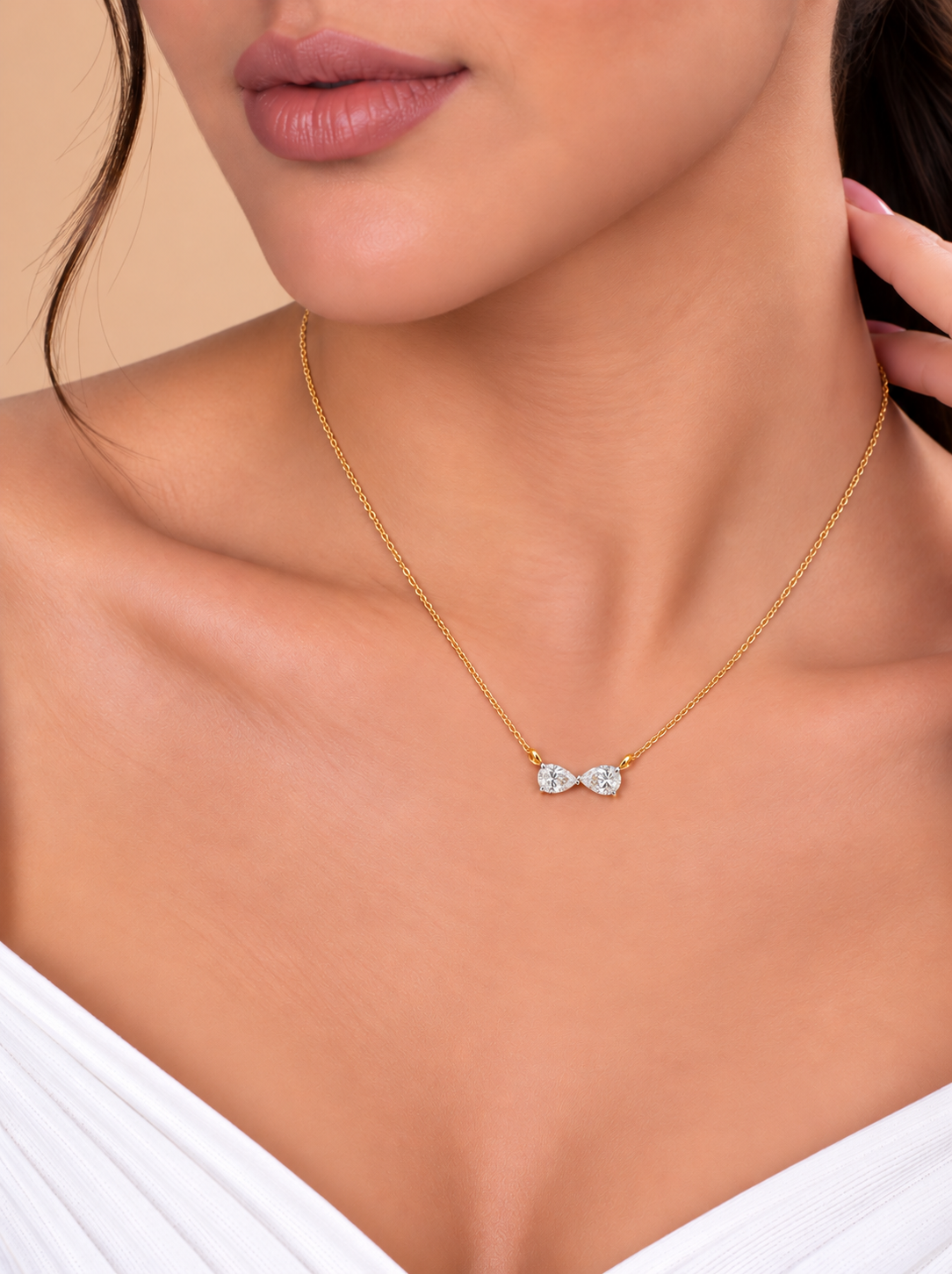 Infinity Pear Diamond Pendant