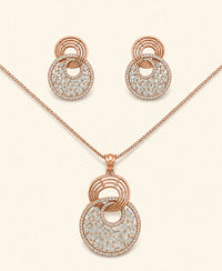 Diamond Dual Circle Pendant Set