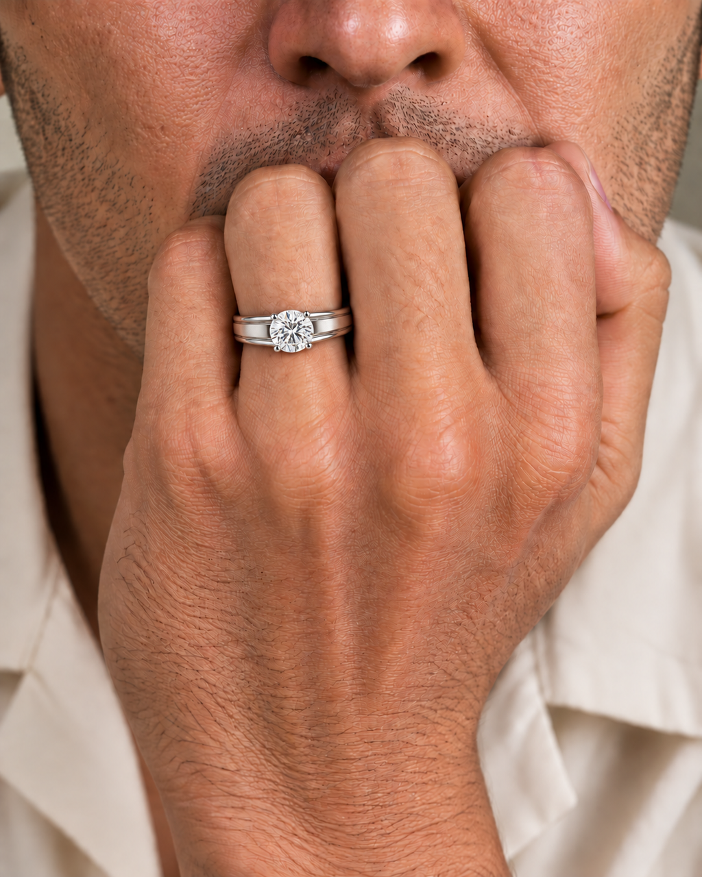 Classic White Gold Round Solitaire Diamond Ring