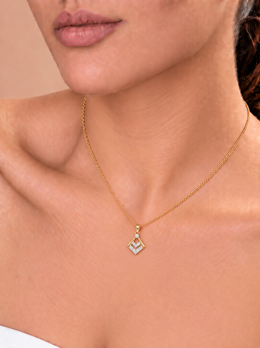 Diamond Infinity Square Pendant