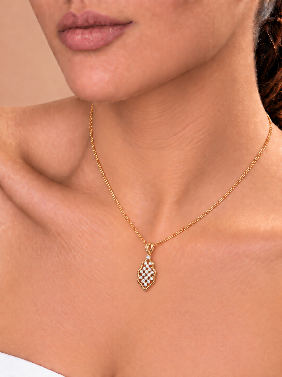 Celestial Lattice Diamond Pendant