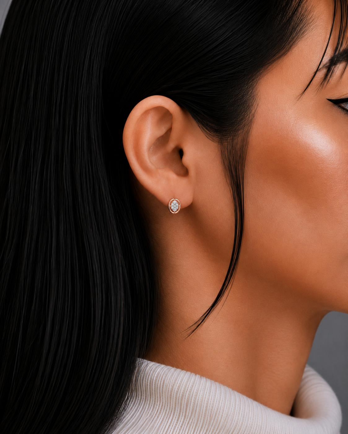 Diamond Orbit Cluster Stud Earrings