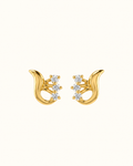 Diamond Crown Knot Stud Earrings