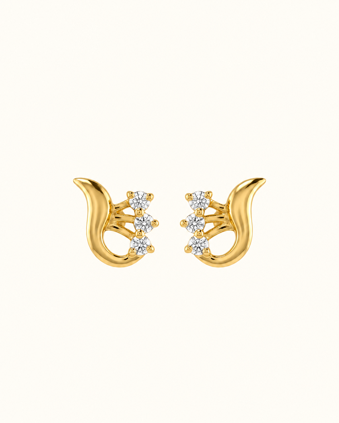 Diamond Crown Knot Stud Earrings