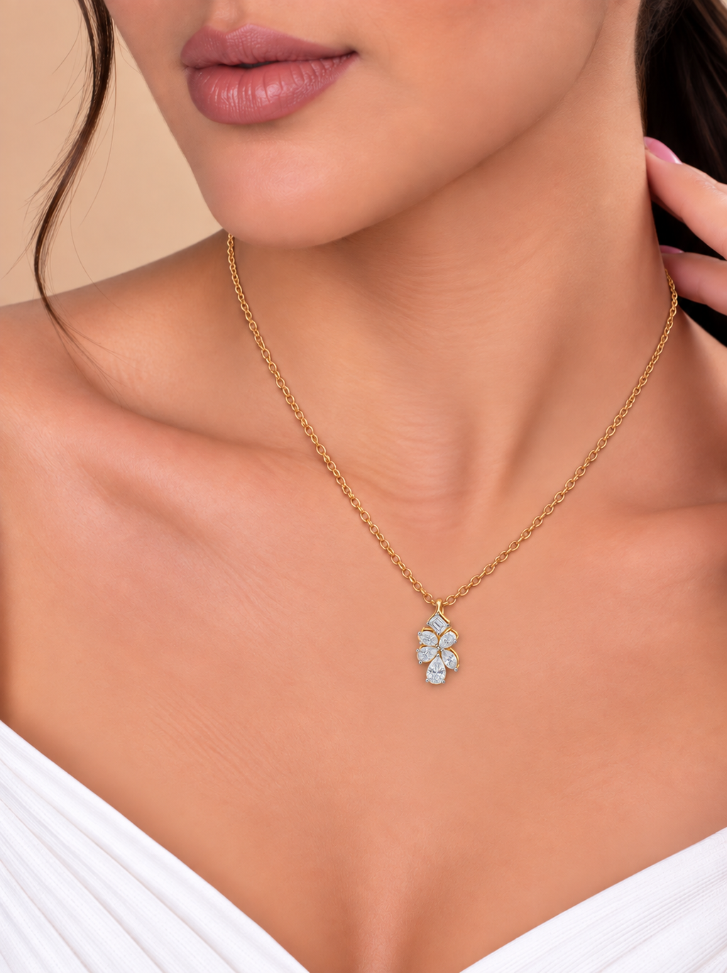 Elegant Multi-Shape Diamond Pendant