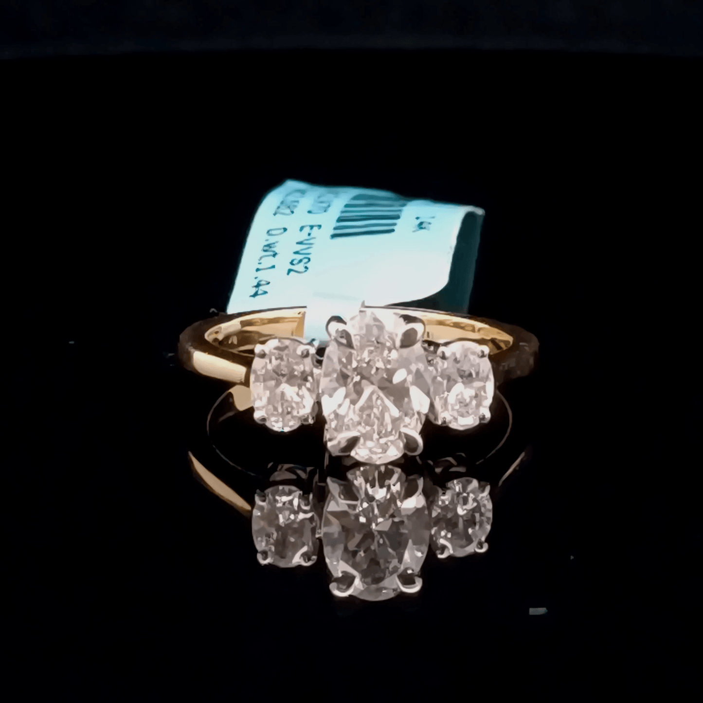 Oval Three Stone Diamond Ring