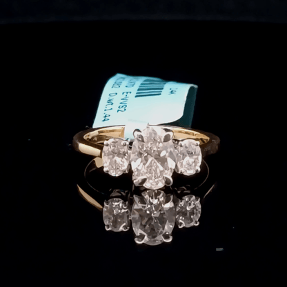 Oval Three Stone Diamond Ring