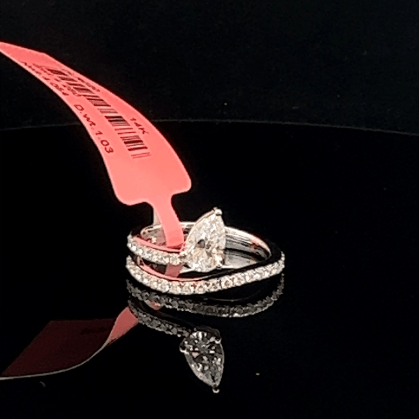 Pavé Band Pear Diamond Wrap Ring