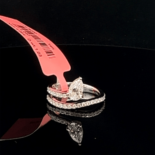 Pavé Band Pear Diamond Wrap Ring