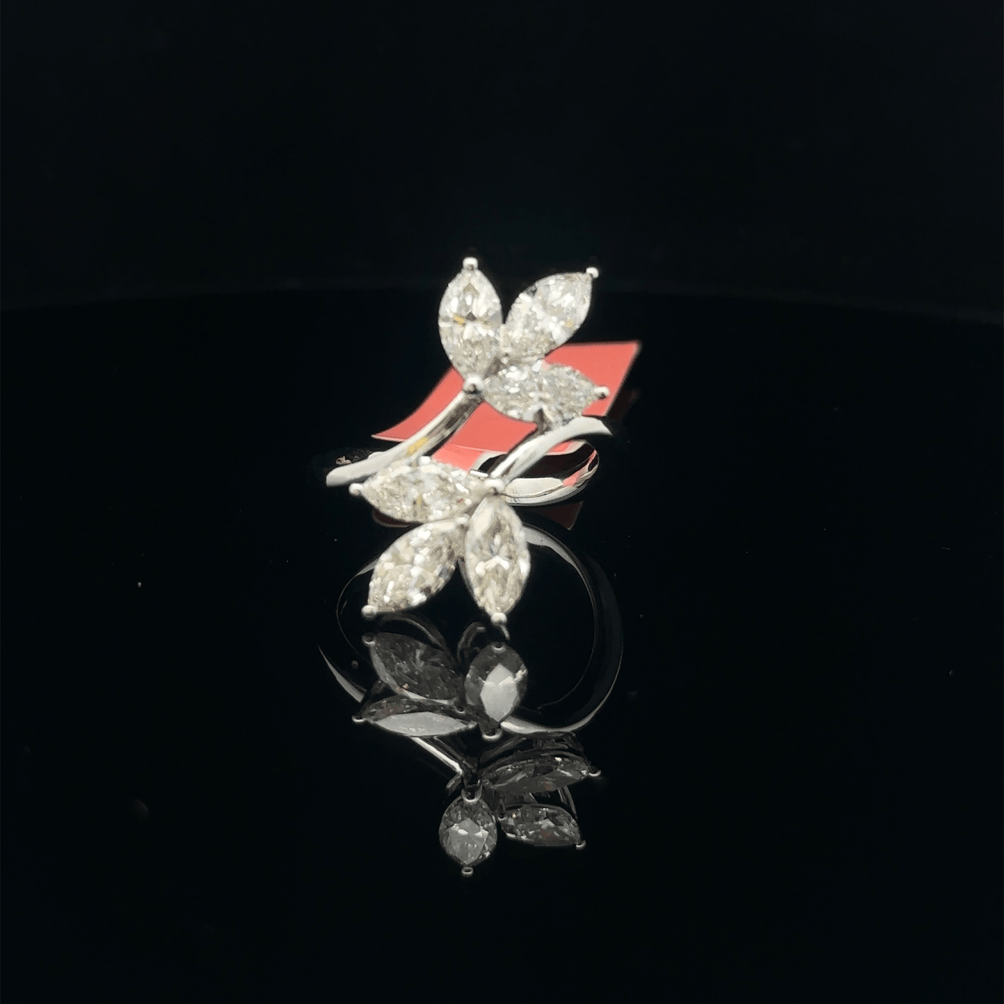 Twirl Leaf Marquise Diamond Ring