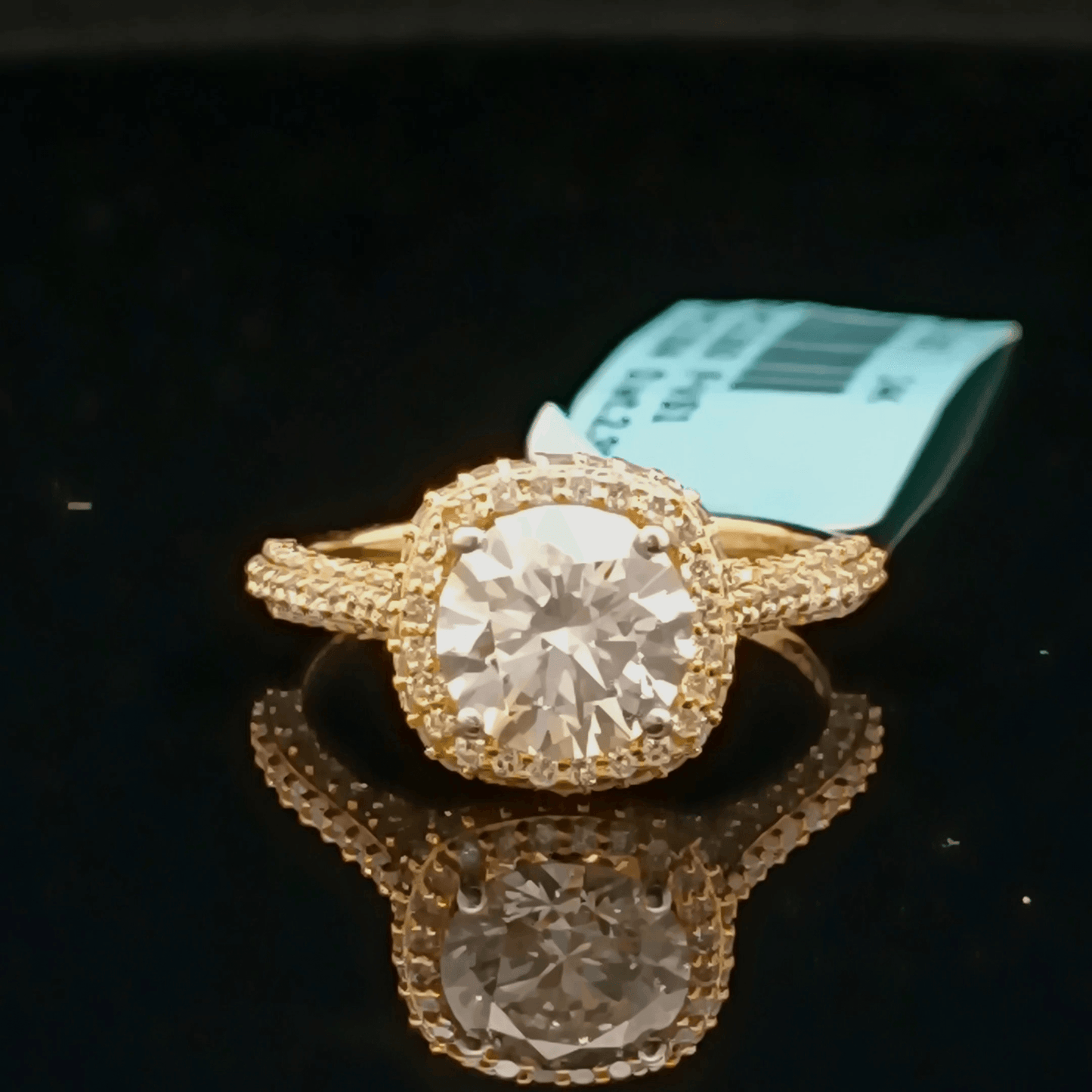 Classic Round Halo Solitaire Diamond Ring