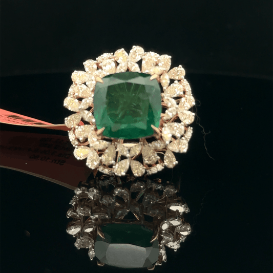 Emerald Flora Diamond Ring