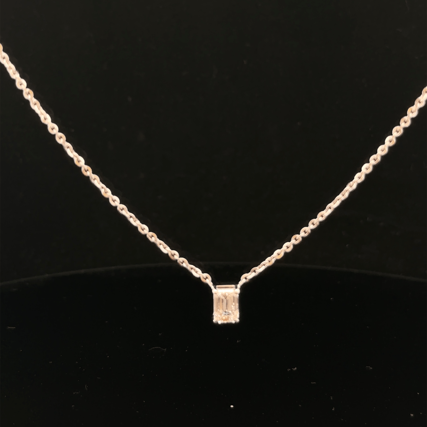Emerald Cut Diamond Solitaire Pendant