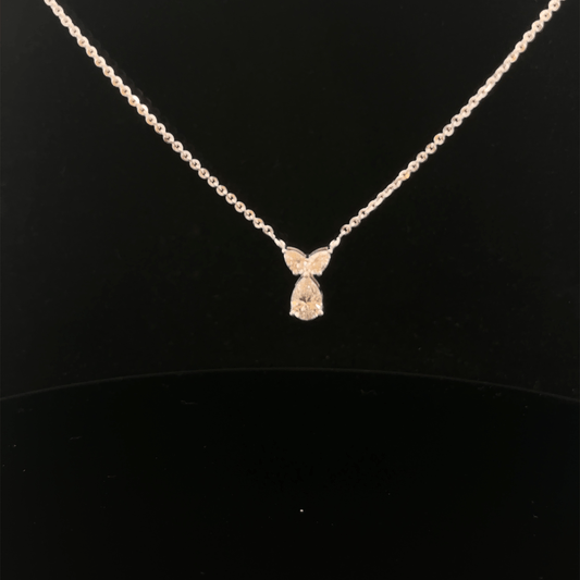 Soft Wing Pear Diamond Pendant