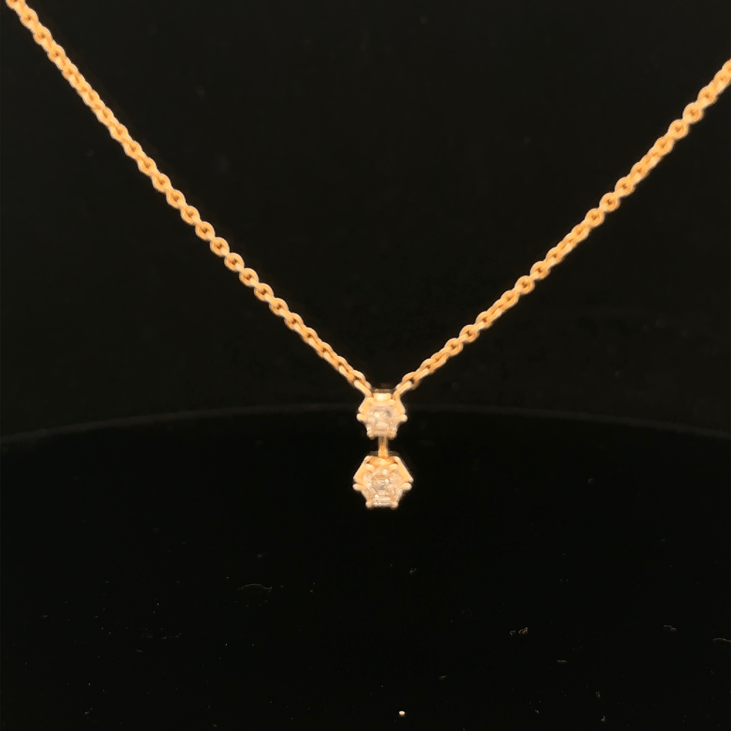 Round Diamond Drop Pendant