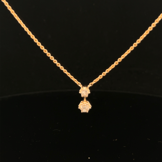 Round Diamond Drop Pendant