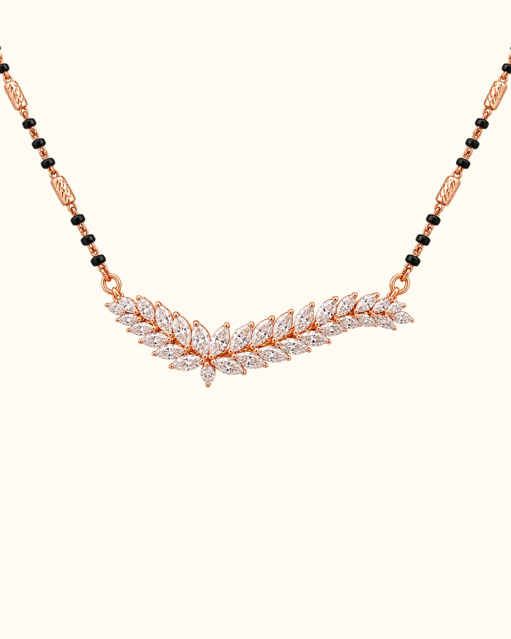 Elegant Diamond Branch Mangalsutra Pendant