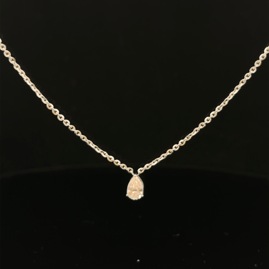 Pear Drop Diamond Solitaire Pendant