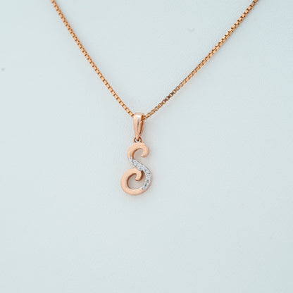 Alphabet S Diamond Pendant