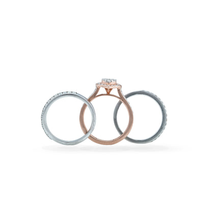 Triple Halo Heart Diamond Ring