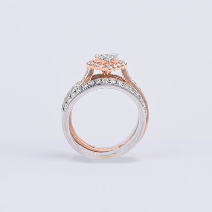 Triple Halo Heart Diamond Ring