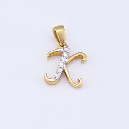 Alphabet K DIamond Pendant