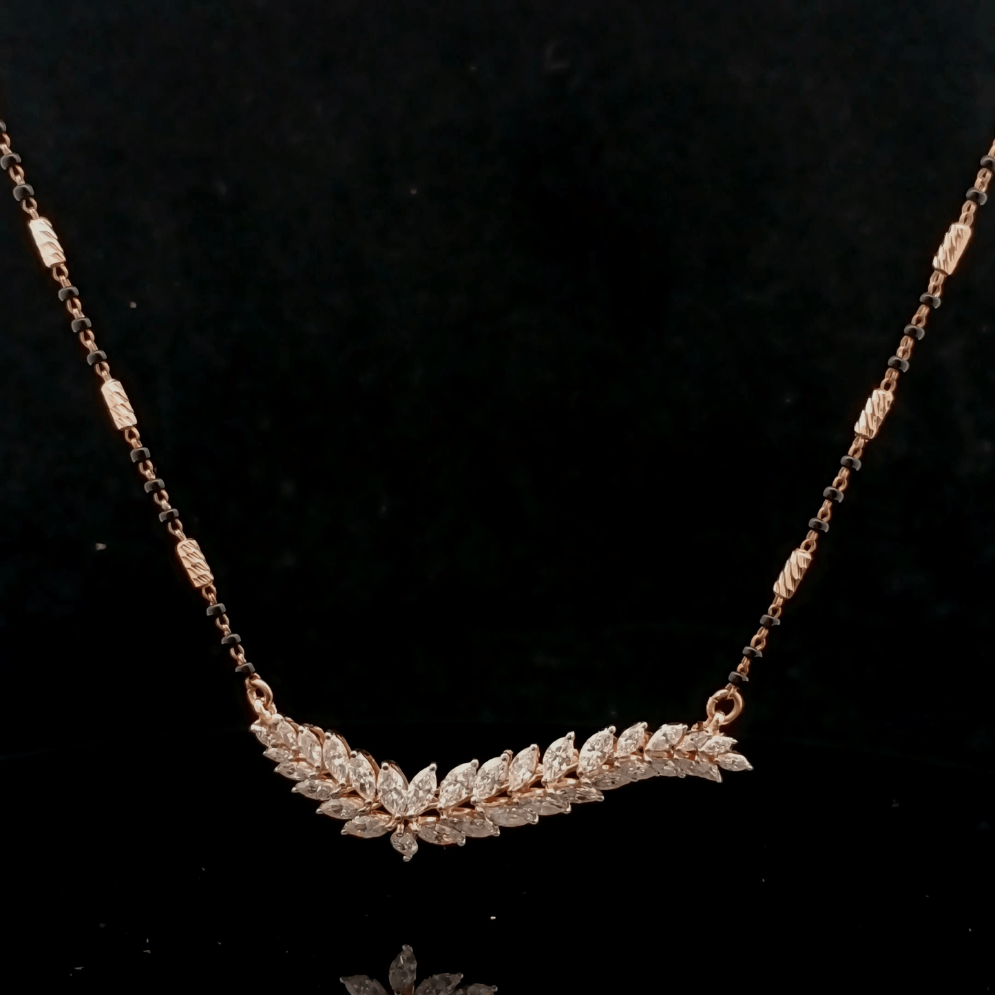 Elegant Leaf Diamond Mangalsutra