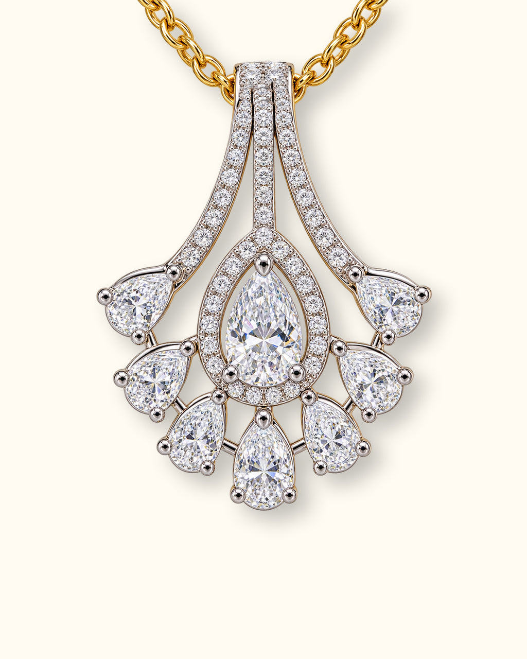 Elegant Pear Diamond Drop Pendant