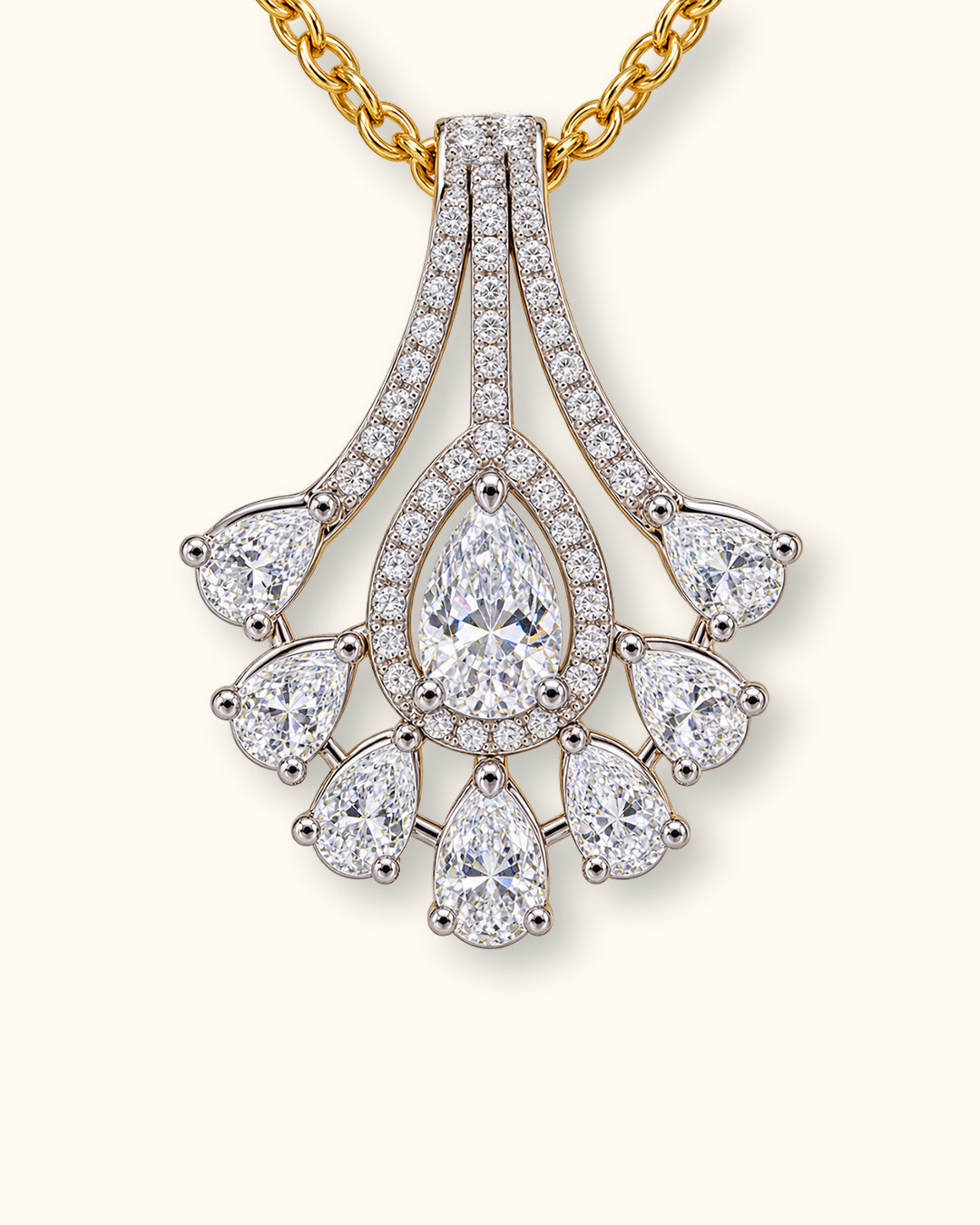 Elegant Pear Diamond Drop Pendant