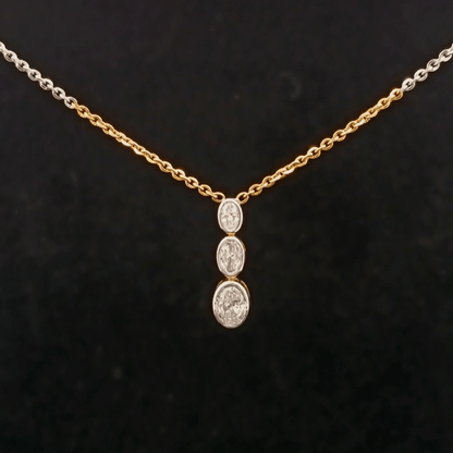 Triple Oval Drop Diamond Pendant