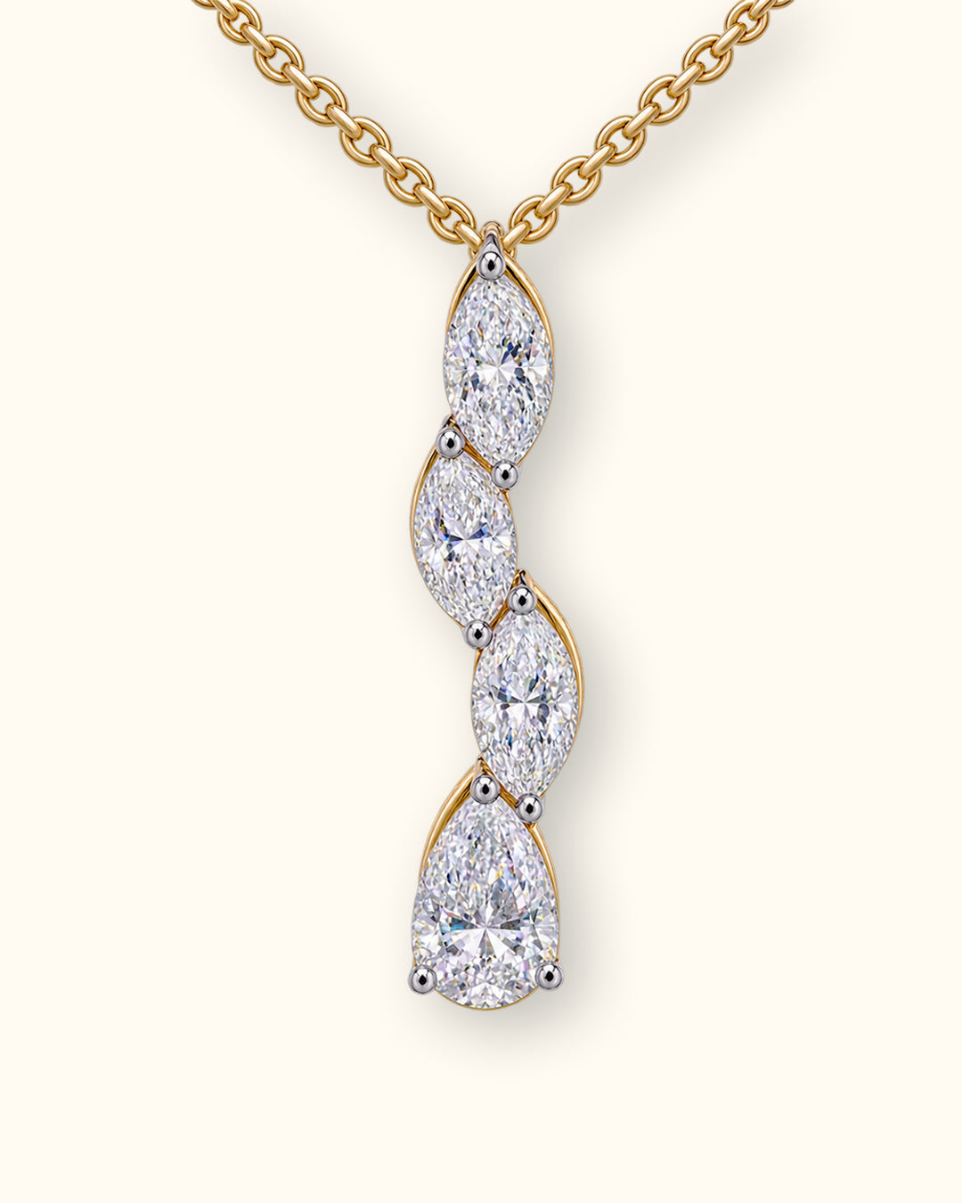Diamond Leaf Drop Pendant