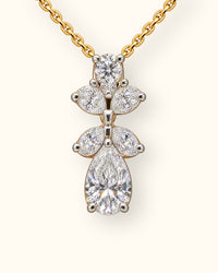 Pear Drop Diamond Floral Pendant