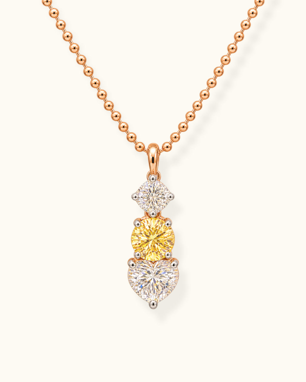 Golden Glow Solitaire Drop Pendant