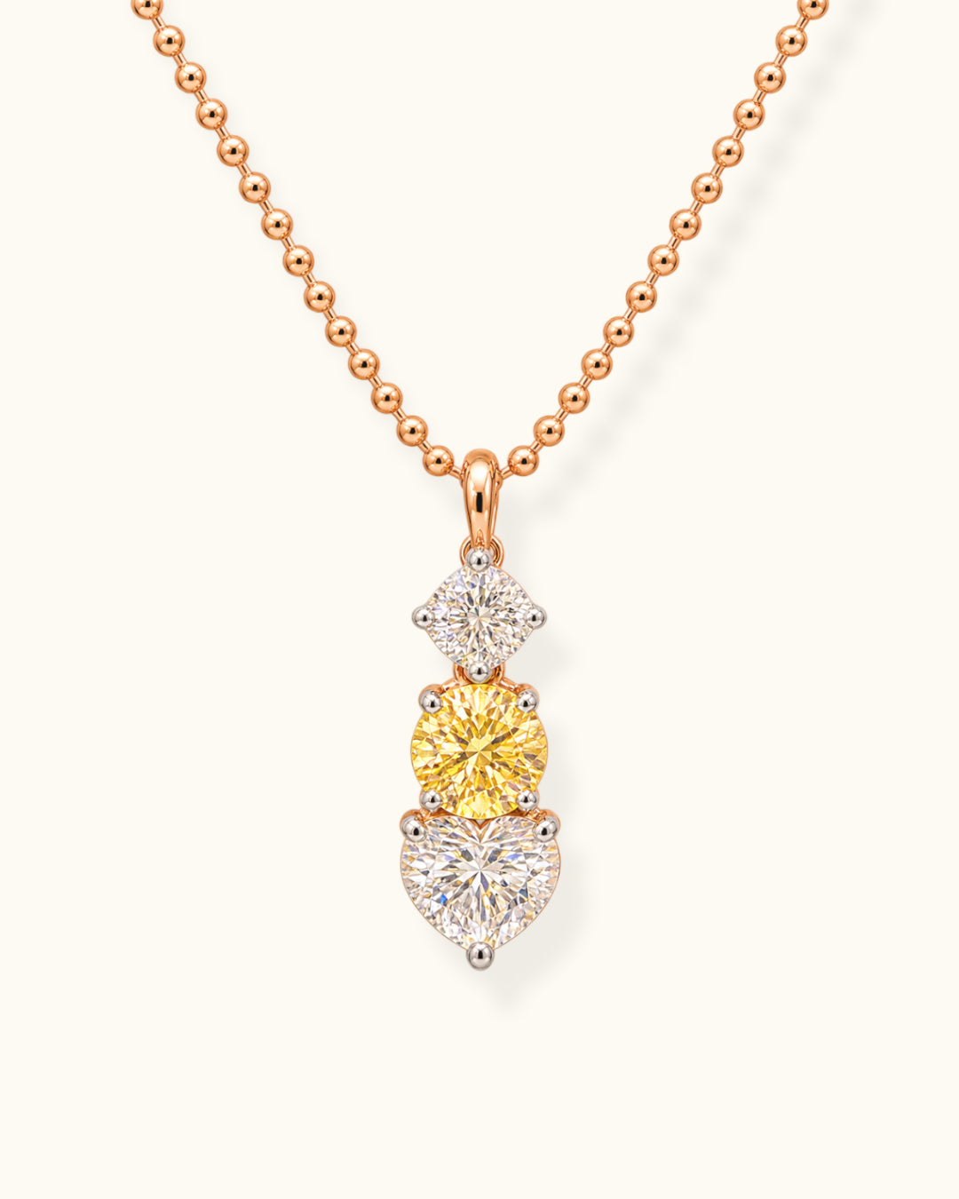 Golden Glow Solitaire Drop Pendant