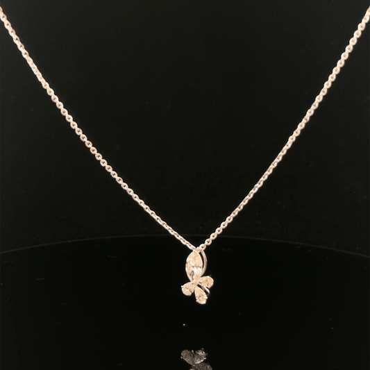 Diamond Floral Drop Pendant