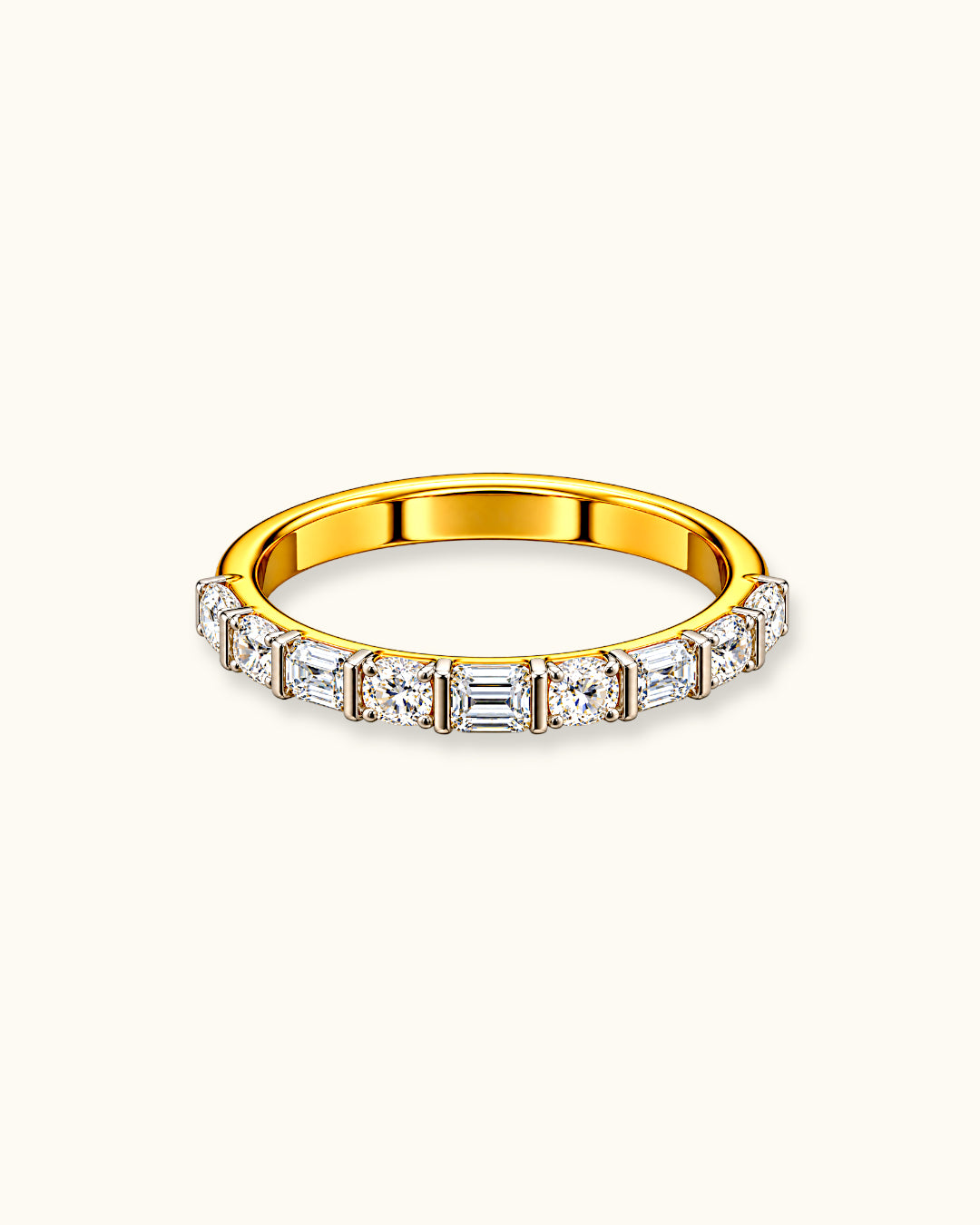 Two-Tone Diamond-Set Eternity Band Ring